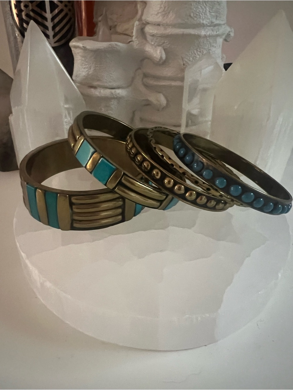 Gold and Turquoise Bangle Set